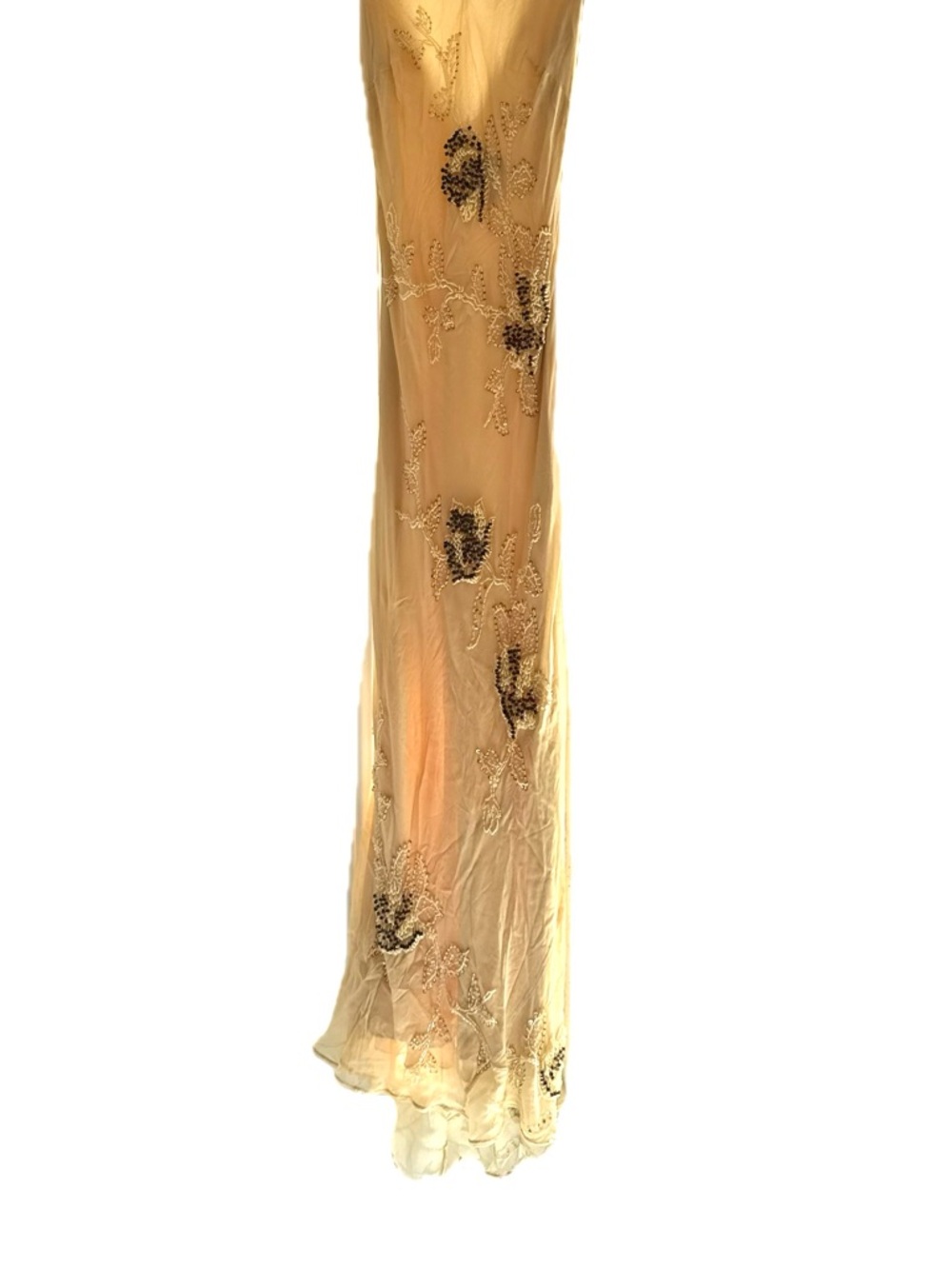 Beaded Gold Maxi Dress - Women Dresses Maxi